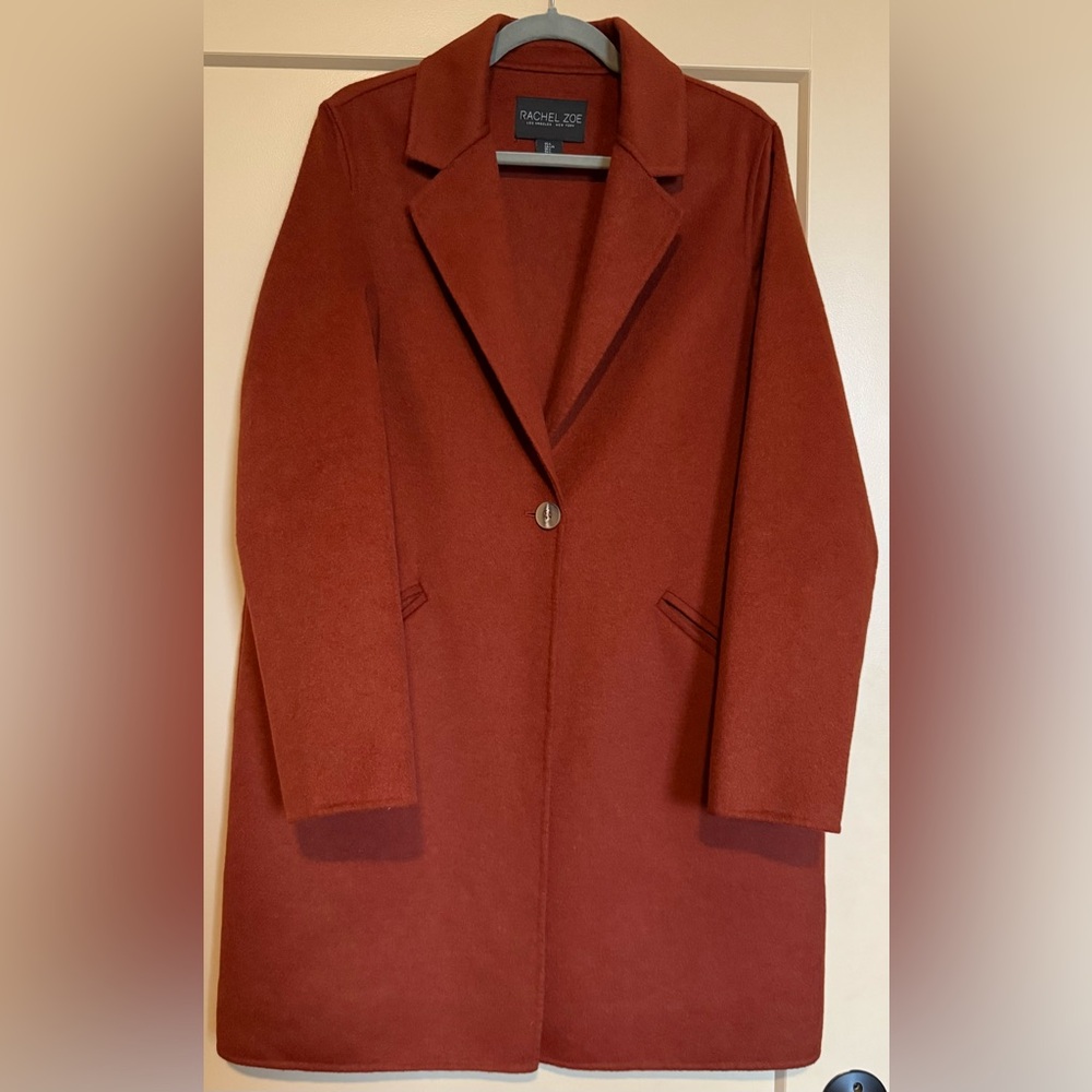 Rachel Zoe Deep Red Rust Wool Blazer